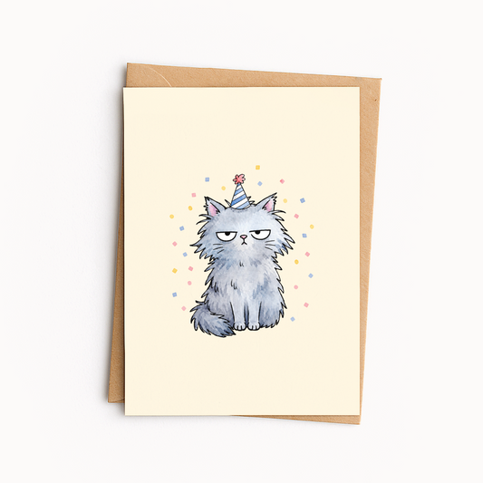 Funny Cat Birthday Card • Cute Sarcastic Birthday Card • Happy Birthday Cat Lover Card • Humorous Cat Greeting Card