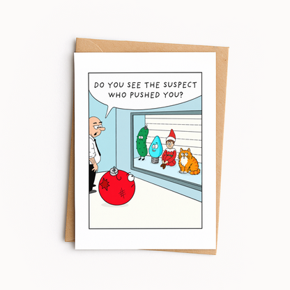 Funny Cat Christmas Card • Cute Orange Cat Holiday Card • Ginger Cat Greeting Card • Christmas Card for Cat Lovers