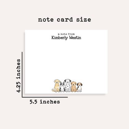 Personalized Dog Stationery Set • Custom Dog Notecards • Cute Cartoon Dog Flat Note Cards • Thank You Notes • Custom Name • Set of 12