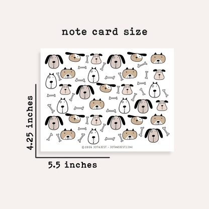 Personalized Cartoon Dog Stationery Set • Custom Name Flat Notecards • Cute Dog Thank You Cards • Dog Lover Gift • Set of 12
