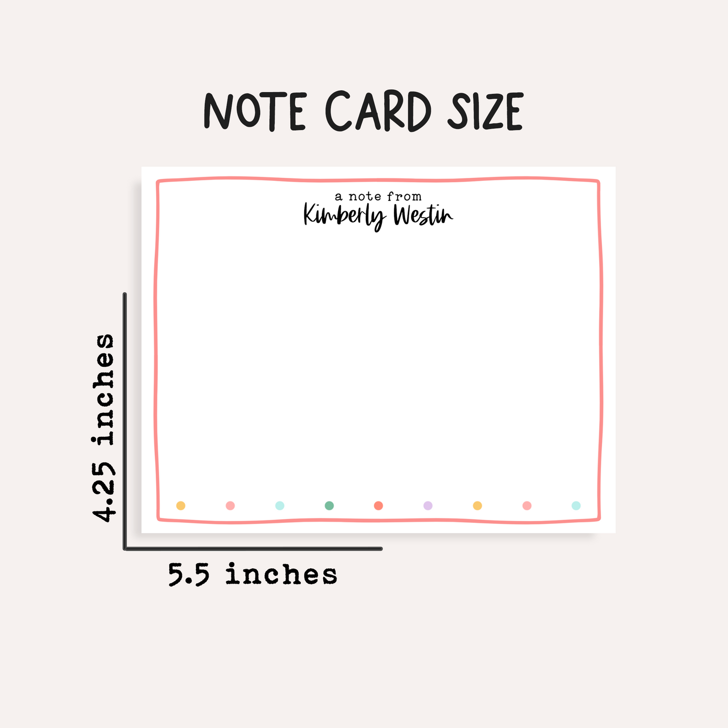 Personalized Polka Dot Stationery • Custom Flat Notecards Set of 12 • Name Stationery Gift • Thank You Notes • Rainbow Dots