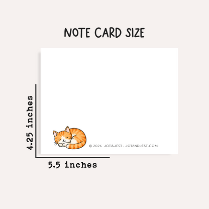 Personalized Orange White Tabby Cat Stationery • Custom Notecard Set of 12 • Flat Thank You Card • Custom Name Note Cards • Ginger Cat Lover