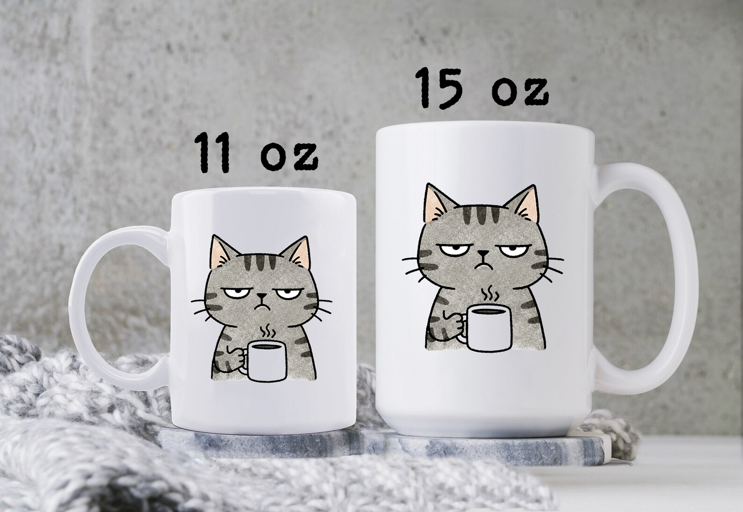 Grumpy Cat Mug • Funny Cat Coffee Cup • Not a Morning Person Mug • Cat Lover Gift for Her • Cat Mom Drinkware