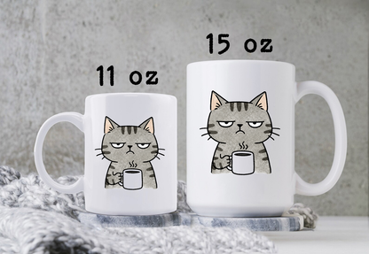 Grumpy Cat Mug • Funny Cat Coffee Cup • Not a Morning Person Mug • Cat Lover Gift for Her • Cat Mom Drinkware
