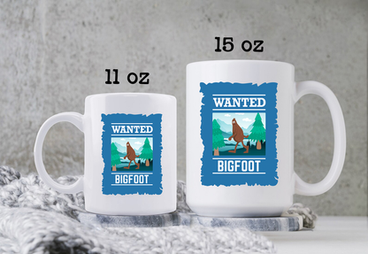 Wanted Poster Bigfoot Mug Sasquatch Coffee Cup