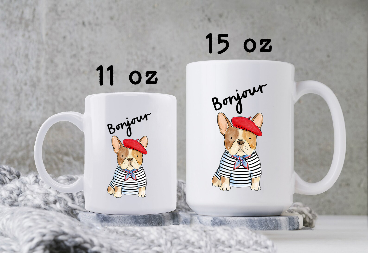 Parisian French Bulldog Mug • Cute Frenchie Coffee Cup • French Bulldog Gift • Dog Lover Mug • Frenchie Drinkware