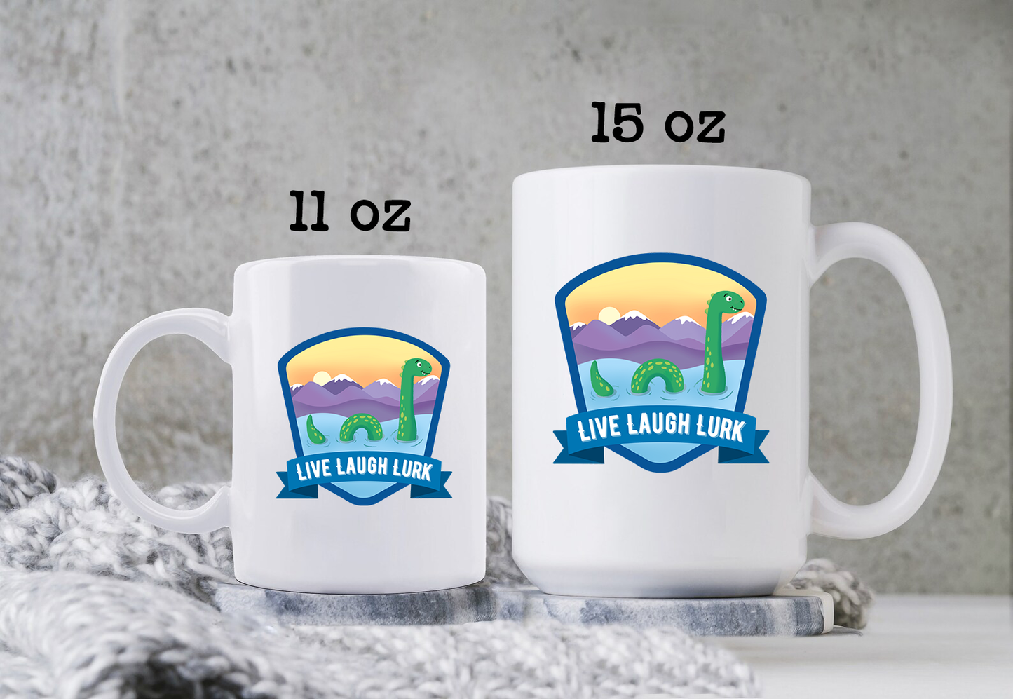 Live Laugh Lurk Mug Nessie Coffee Cup Loch Ness Monster