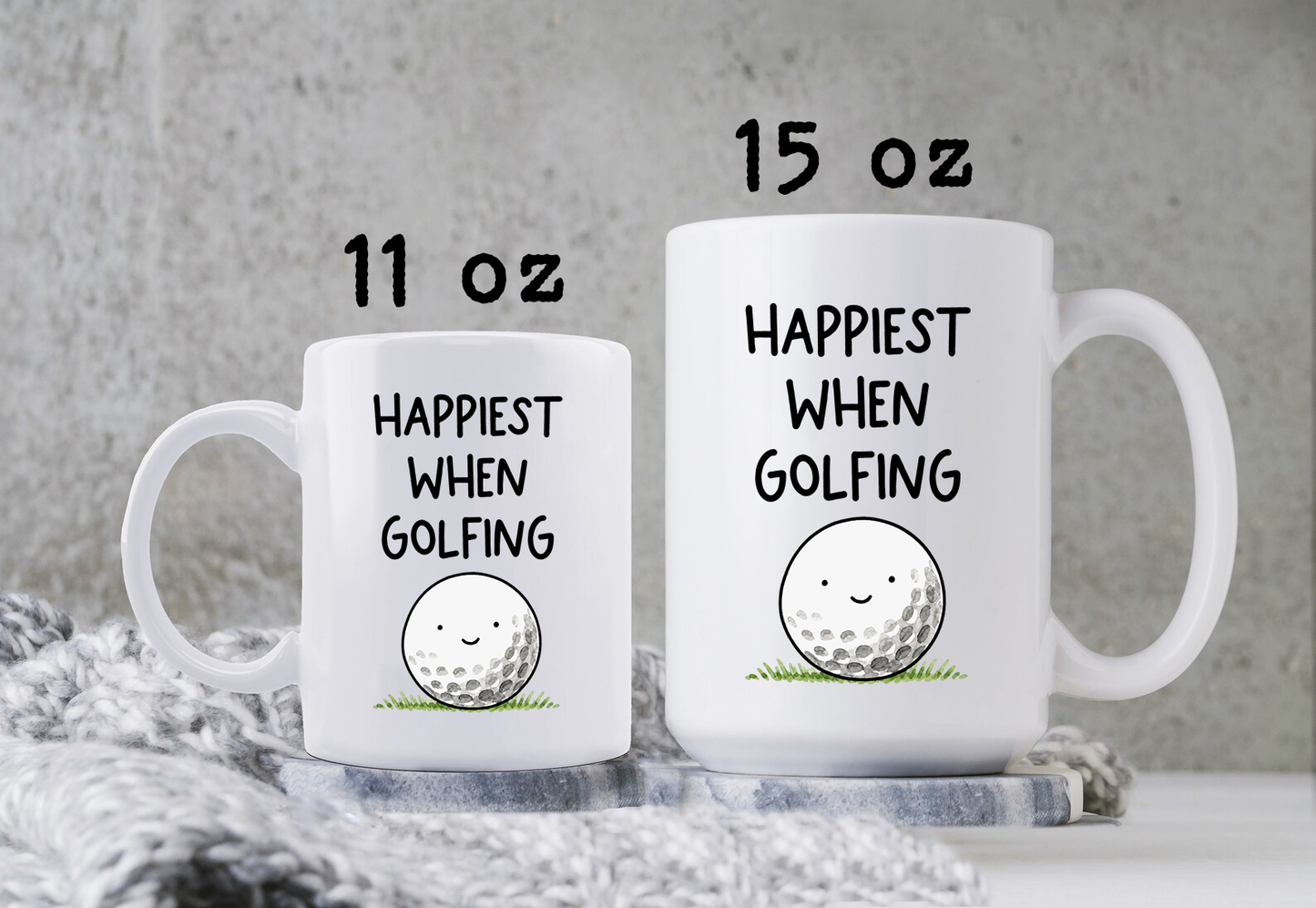 Funny Golf Mug • Golfer Coffee Cup • Happiest Golfing Mug • Golf Lover Gift • Cute Golf Drinkware • Golf Dad Gift • Golf Enthusiast Cup