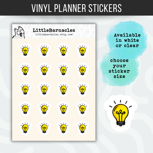 Light Bulb Planner Sticker Meeting Reminder Brainstorming Sticker Work Idea Sticker Light Bulb Icon Calendar Sticker Mini 1/2 Inch Sticker