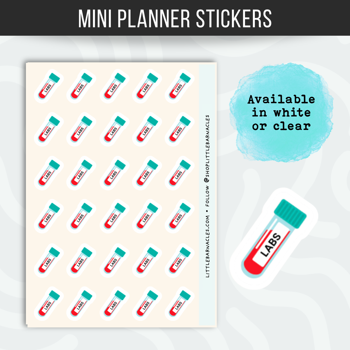 Blood Test Planner Sticker • Bloodwork Lab Reminder • Medical Health Calendar Sticker • Doctor Checkup Label • Mini Health Planner Sticker