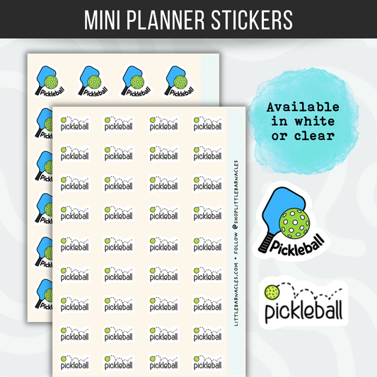 Mini Pickleball Planner Sticker • Cute Pickleball Game Icon • Pickleball Lover Sticker • Sports Calendar Label • Game Day Planner Sticker