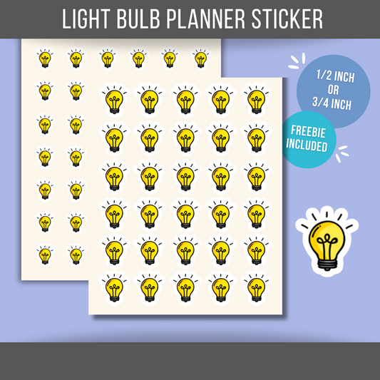 Light Bulb Planner Sticker Meeting Reminder Brainstorming Sticker Work Idea Sticker Light Bulb Icon Calendar Sticker Mini 1/2 Inch Sticker