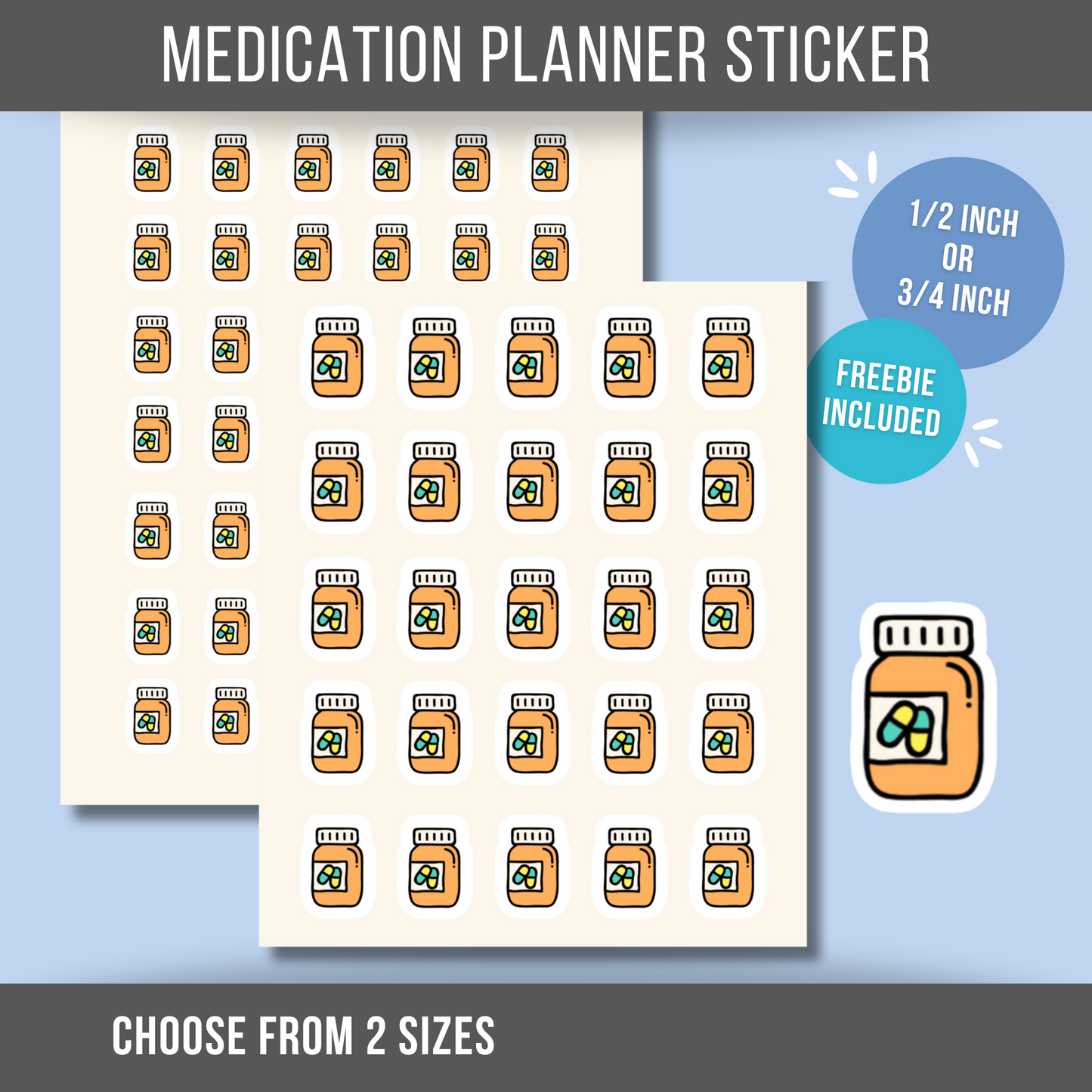 Medication Planner Sticker Pill Reminder Prescription Sticker Mental Health Sticker Anxiety Depression Psychiatrist Sticker for Calendar