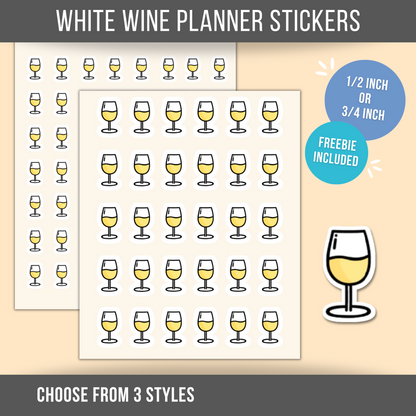 Wine Planner Sticker • Red Rosé White Wine Icon • Happy Hour Reminder • Wine Lover Calendar Label • Drink Planner Sticker
