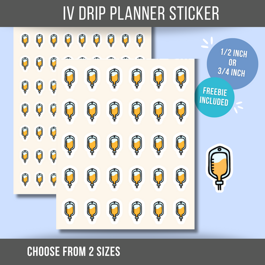 IV Drip Planner Sticker IV Infusion Reminder Vitamin Drip Medical Sticker Health Sticker Doctor Appointment Sticker for Planner or Calendar