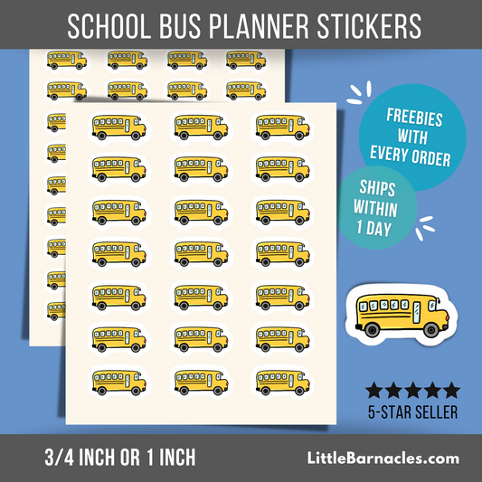 School Bus Planner Sticker Bus Label Sticker School Pickup Reminder School Event Label for Parents Calendar Sticker Teacher Gift