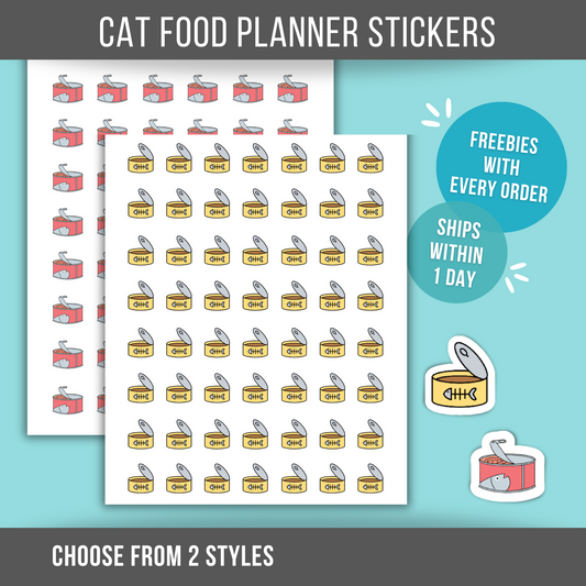 Mini Cat Food Planner Sticker Pet Reminder Calendar Label