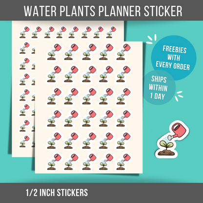 Water Plants Planner Sticker • Gardening Reminder Sticker • Plant Care Calendar Label • Garden Planner Sticker • Watering Reminder Label