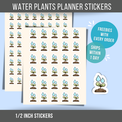 Water Plants Planner Sticker • Gardening Reminder Sticker • Plant Care Calendar Label • Garden Planner Sticker • Watering Reminder Label