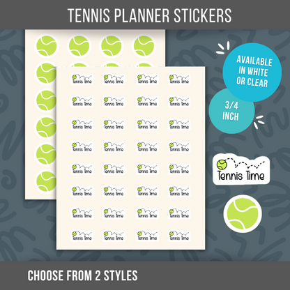 Mini Tennis Planner Sticker • Cute Tennis Ball Icon • Tennis Lover Sticker • Sports Calendar Label • Game Day Planner Sticker
