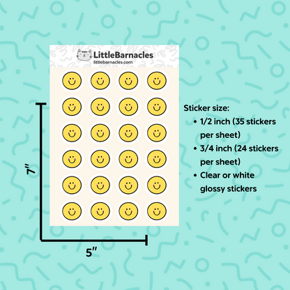 Mini Smiley Face Planner Sticker • Cute Emoji Teacher Sticker • Back to School Sticker • Happy Face Calendar Icon • Classroom Planner Label