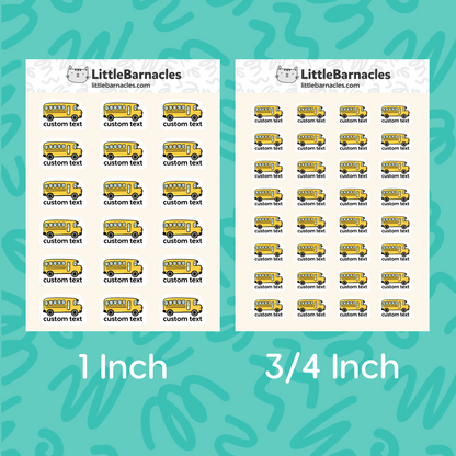 Custom Bus Name Label Sticker • School Planner Sticker • Kid Name Label • Daycare Organization Label • Personalized Calendar Sticker