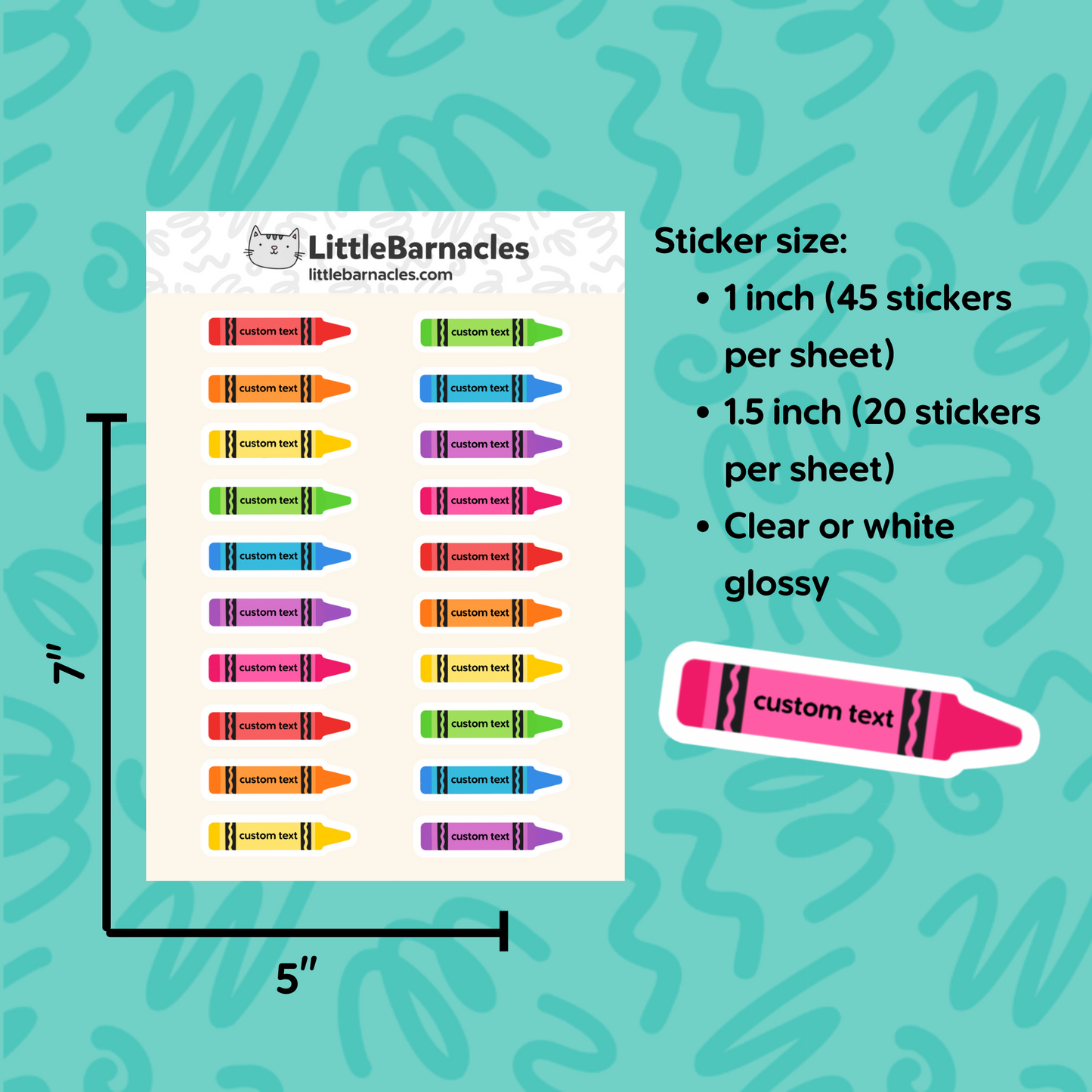 Custom Crayon Label Planner Sticker School Organization Label for Parents Kid Name Label Personalized Sticker Daycare Label