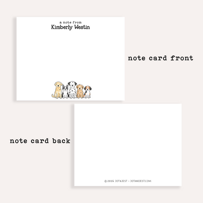Personalized Dog Stationery Set • Custom Dog Notecards • Cute Cartoon Dog Flat Note Cards • Thank You Notes • Custom Name • Set of 12
