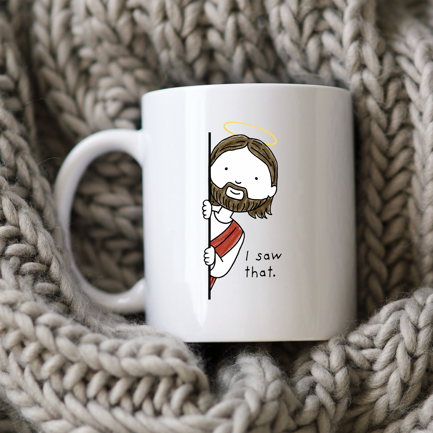 Funny Jesus Saw That Mug • Christian Coffee Cup • Faith Based Religious Mug • Funny Jesus Gift • Christian Drinkware
