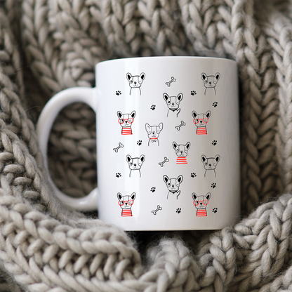 Cartoon French Bulldog Mug • Cute Frenchie Coffee Cup • French Bulldog Gift • Dog Lover Mug • Pet Parent Drinkware