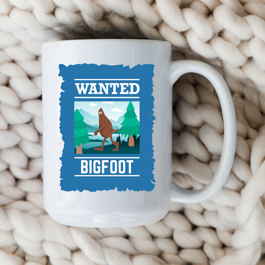 Wanted Poster Bigfoot Mug Sasquatch Coffee Cup