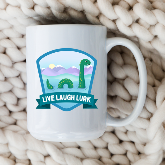 Live Laugh Lurk Mug Nessie Coffee Cup Loch Ness Monster
