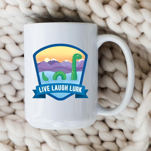 Live Laugh Lurk Mug Nessie Coffee Cup Loch Ness Monster