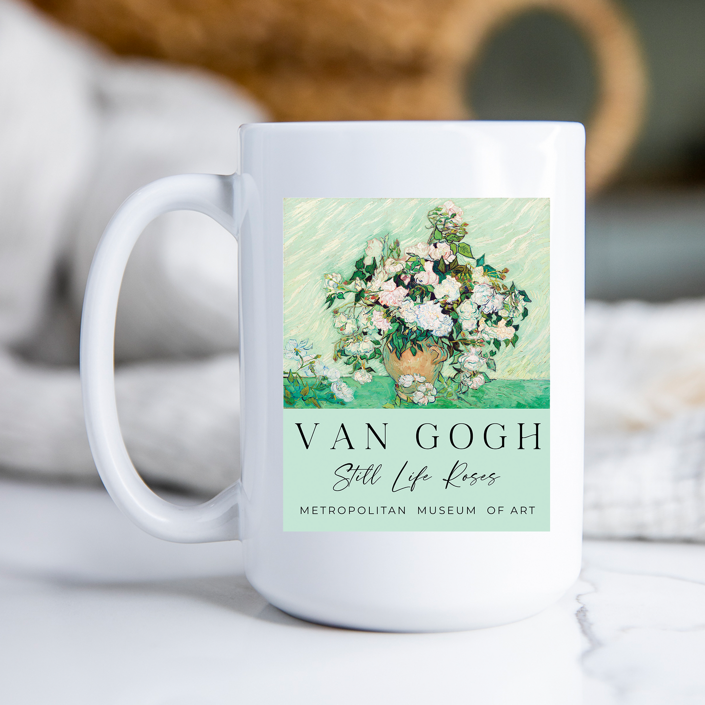 Van Gogh Vase Mug Roses Coffee Mug French Artist Vintage Art