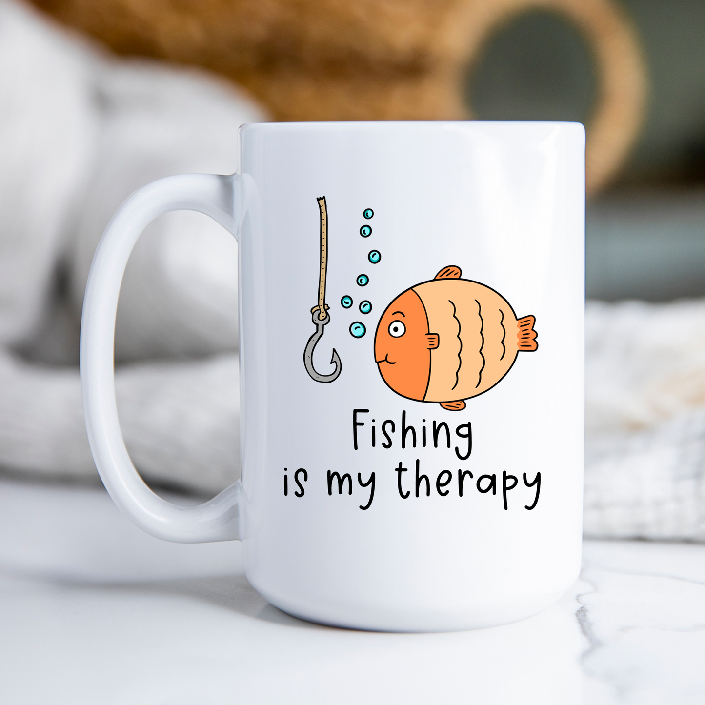 Fishing Is My Therapy Mug Fishing Coffee Cup