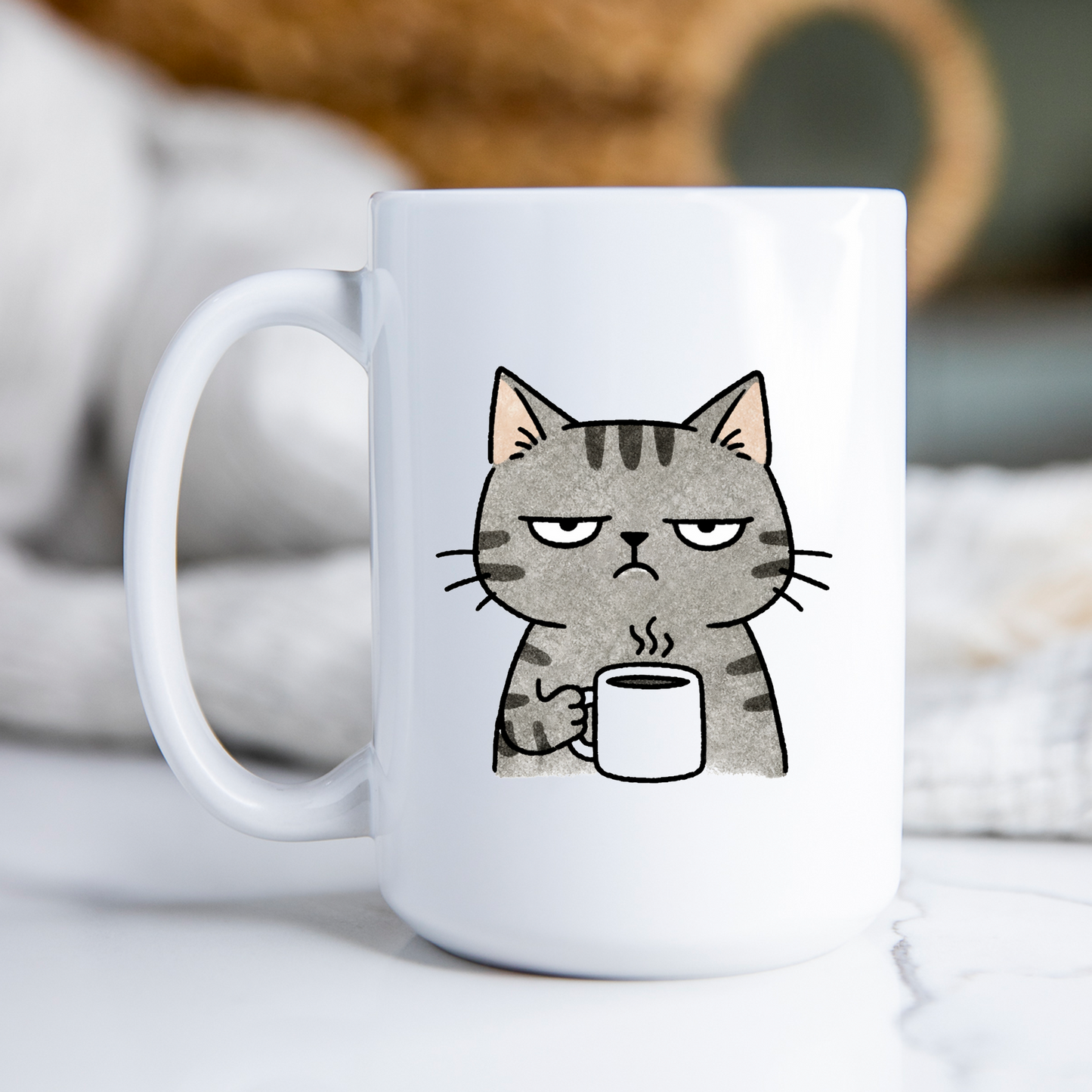 Grumpy Cat Mug • Funny Cat Coffee Cup • Not a Morning Person Mug • Cat Lover Gift for Her • Cat Mom Drinkware