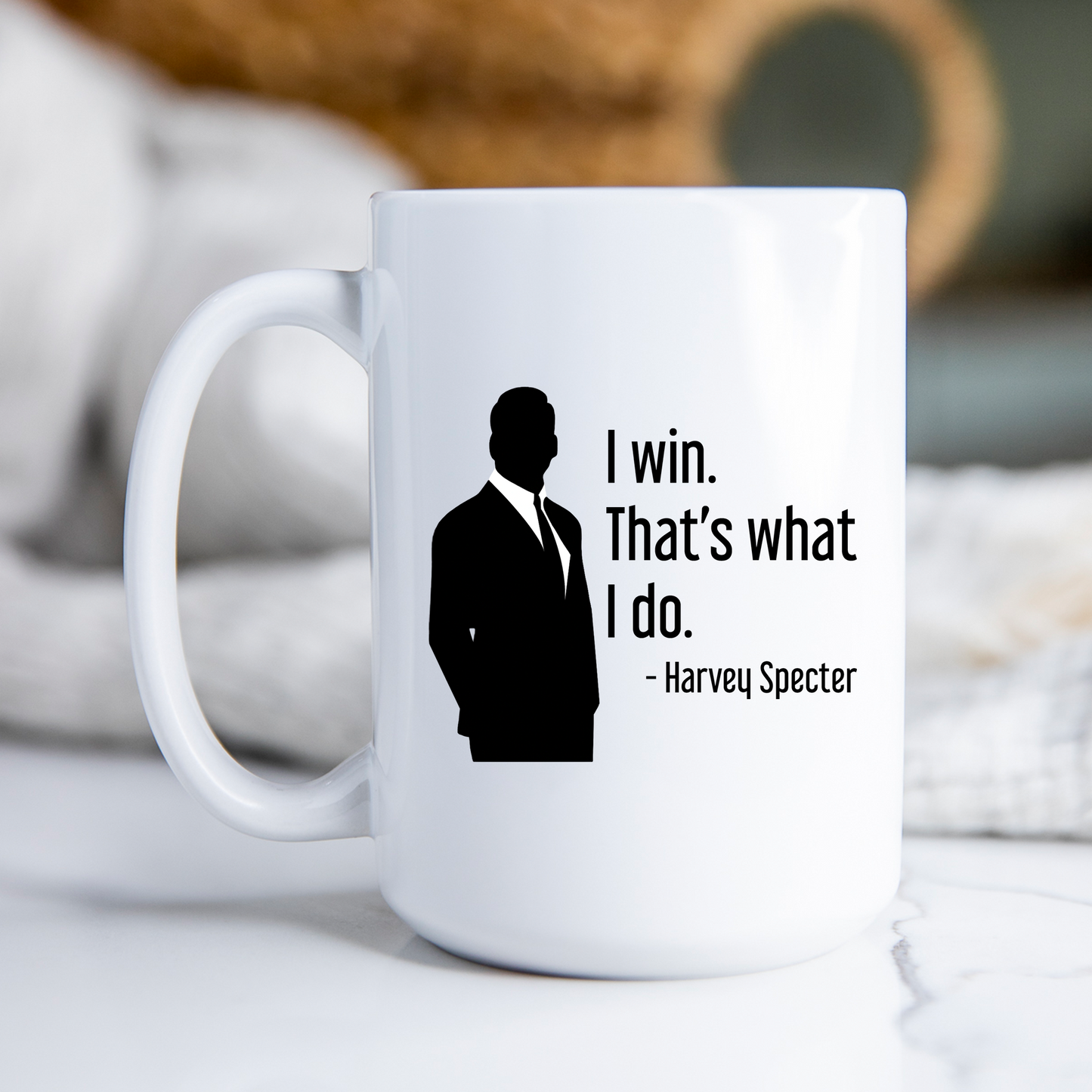 Harvey Specter Mug Suits TV Show I Win That's What I Do Silhouette Coffee Cup