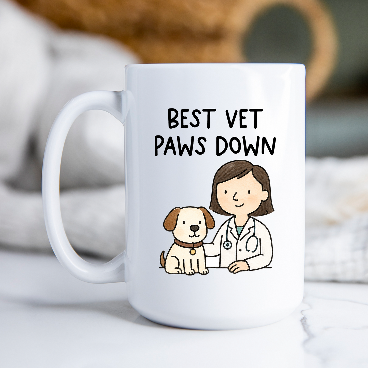 Best Vet Mug • Veterinarian Coffee Cup • Cute Dog Mug • Vet Appreciation Gift • Veterinary Office Drinkware • Pet Lover Cup