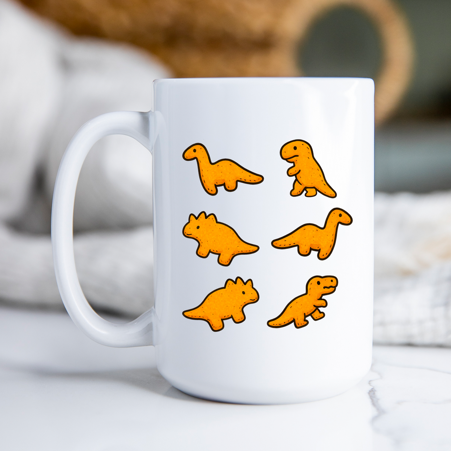 Funny Dino Nugget Mug • Dinosaur Nuggets Coffee Cup • Cute Food Mug • Quirky Humor Gift • Dino Lover Drinkware • Silly Coffee Cup