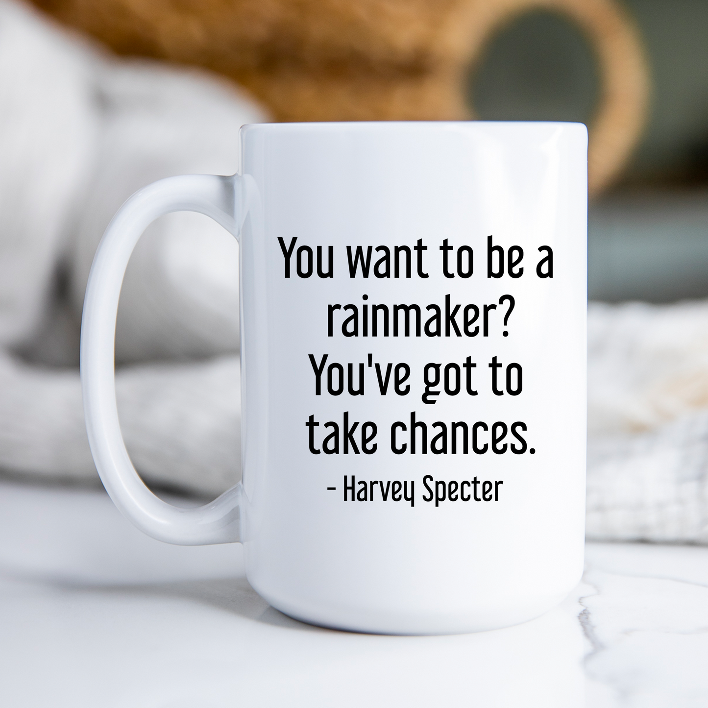 Harvey Specter Mug Suits TV Show You Want To Be A Rainmaker Coffee Cup