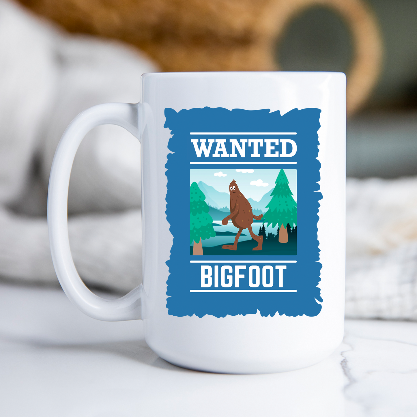 Wanted Poster Bigfoot Mug Sasquatch Coffee Cup