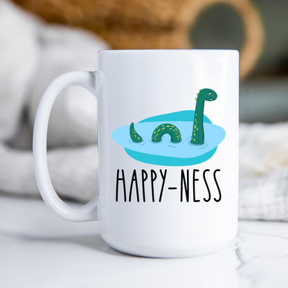 Happy Ness Mug Loch Ness Monster Coffee Cup Cryptid Nessie