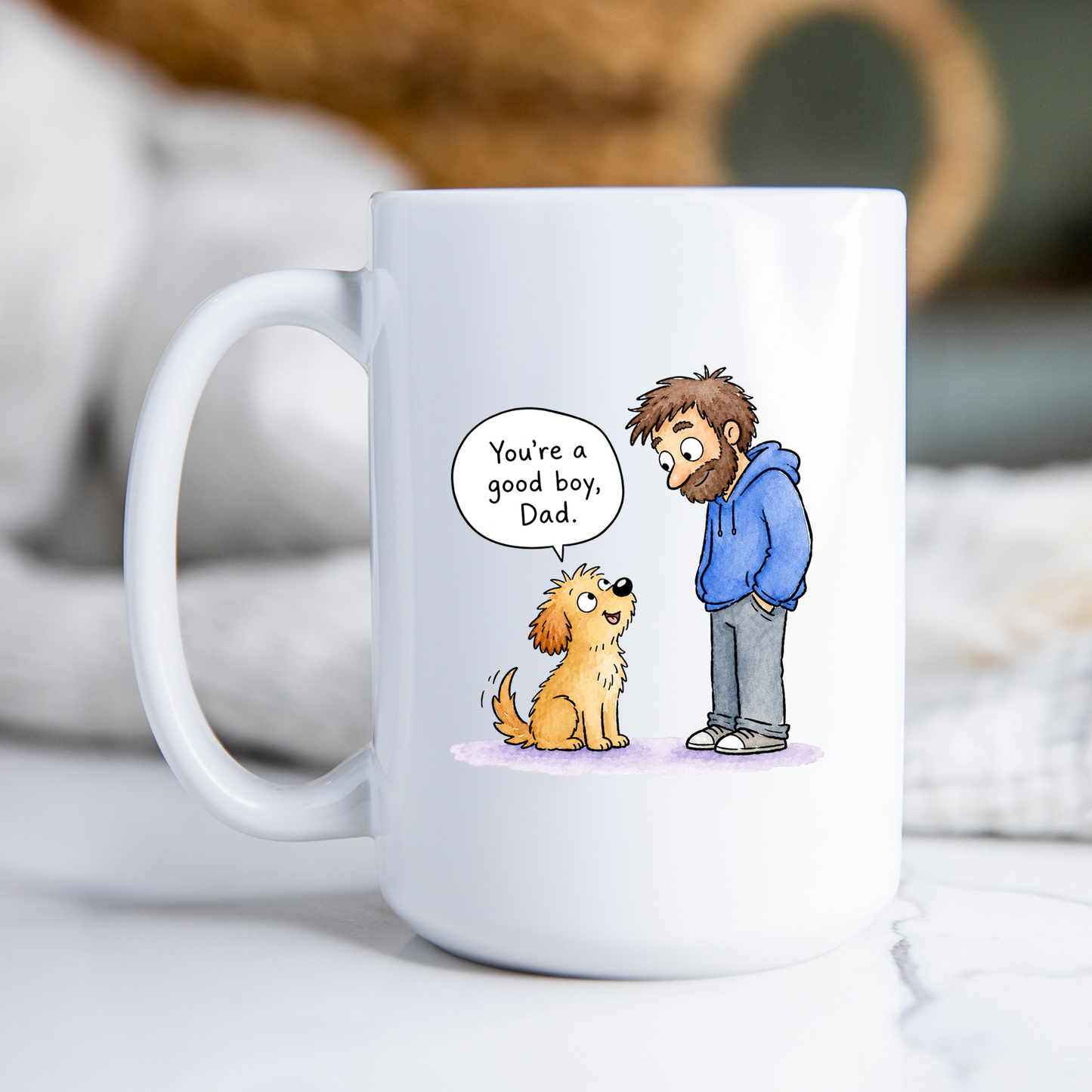 Funny Dog Dad Mug • Cute Good Boy Father’s Day Coffee Cup • Gift from the Dog • Quirky Doggy Dad Mug • Pet Lover Drinkware