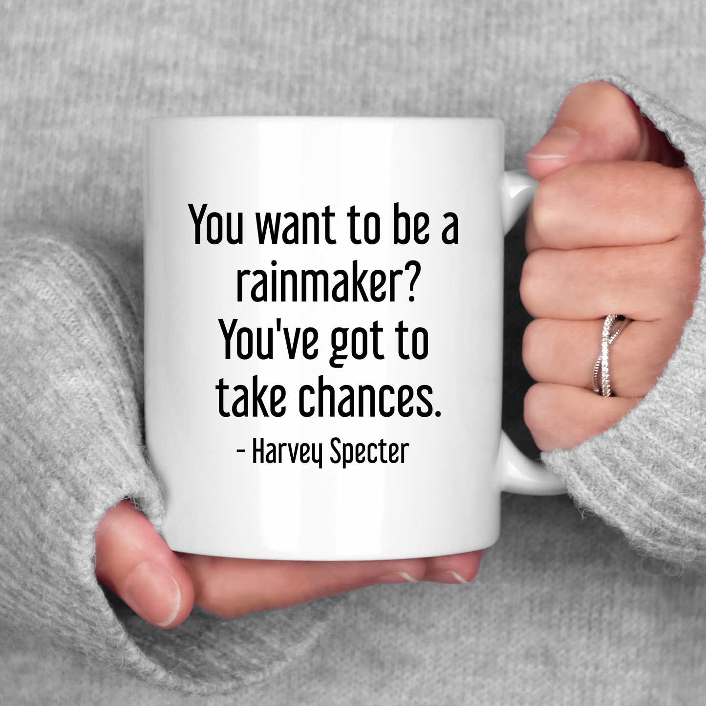 Harvey Specter Mug Suits TV Show You Want To Be A Rainmaker Coffee Cup