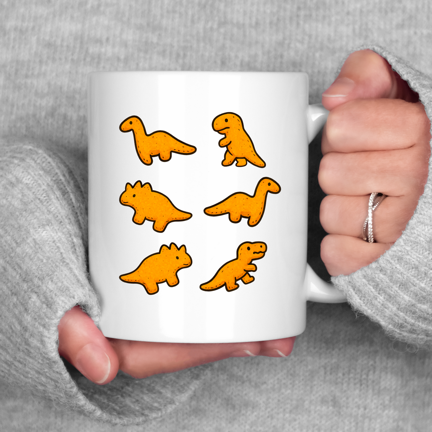 Funny Dino Nugget Mug • Dinosaur Nuggets Coffee Cup • Cute Food Mug • Quirky Humor Gift • Dino Lover Drinkware • Silly Coffee Cup