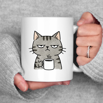 Grumpy Cat Mug • Funny Cat Coffee Cup • Not a Morning Person Mug • Cat Lover Gift for Her • Cat Mom Drinkware
