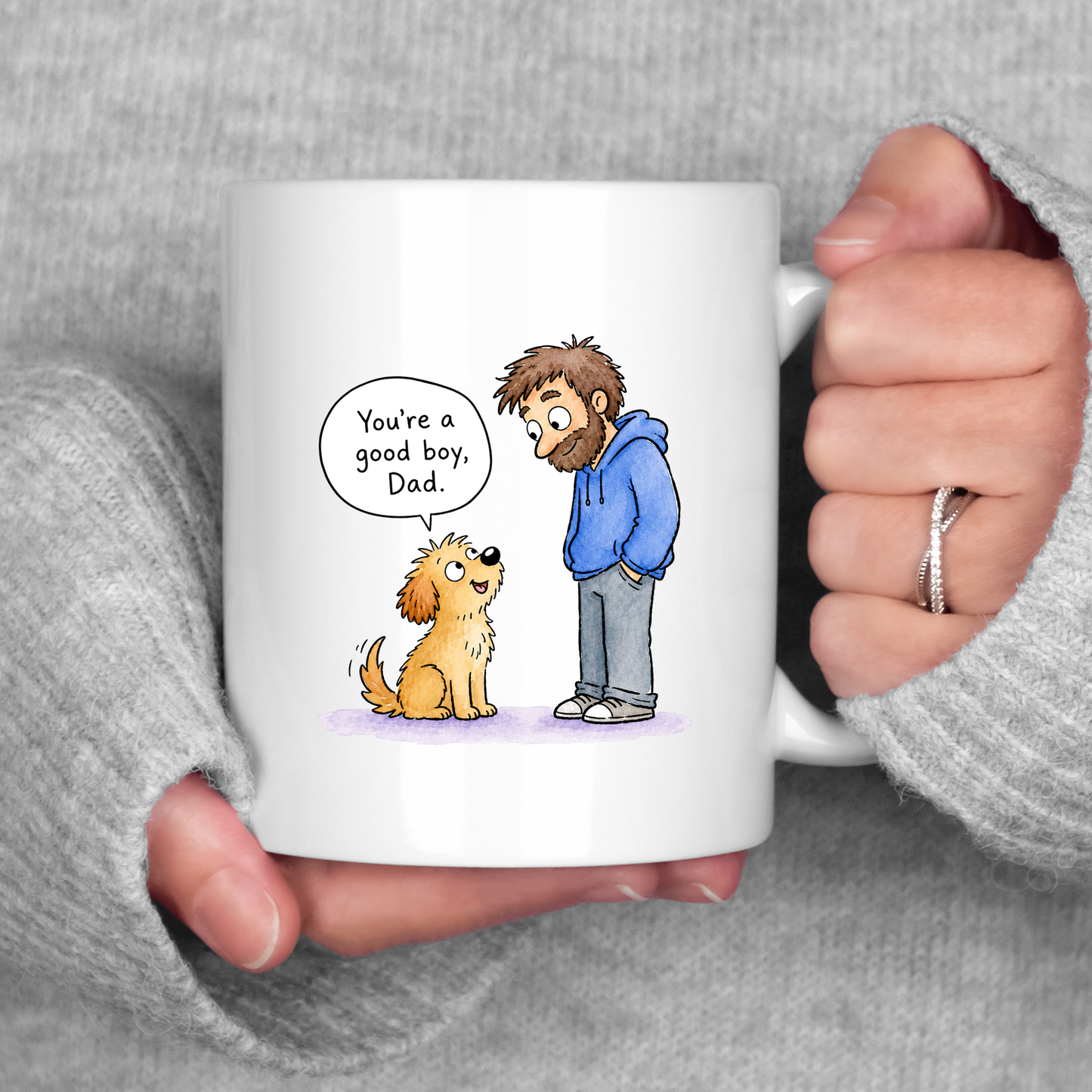 Funny Dog Dad Mug • Cute Good Boy Father’s Day Coffee Cup • Gift from the Dog • Quirky Doggy Dad Mug • Pet Lover Drinkware