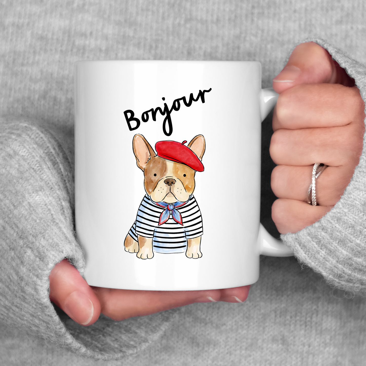 Parisian French Bulldog Mug • Cute Frenchie Coffee Cup • French Bulldog Gift • Dog Lover Mug • Frenchie Drinkware