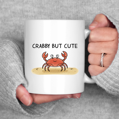 Funny Crabby But Cute Mug • Cartoon Crab Coffee Cup • Cute Beach Mug • Summer Coastal Gift • Crab Lover Drinkware