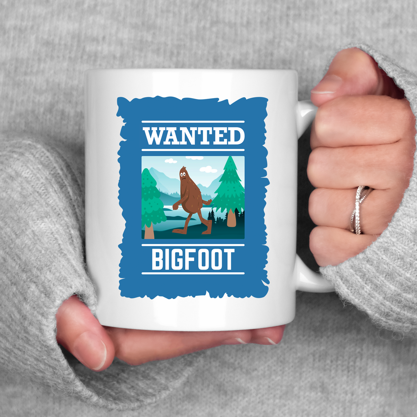 Wanted Poster Bigfoot Mug Sasquatch Coffee Cup